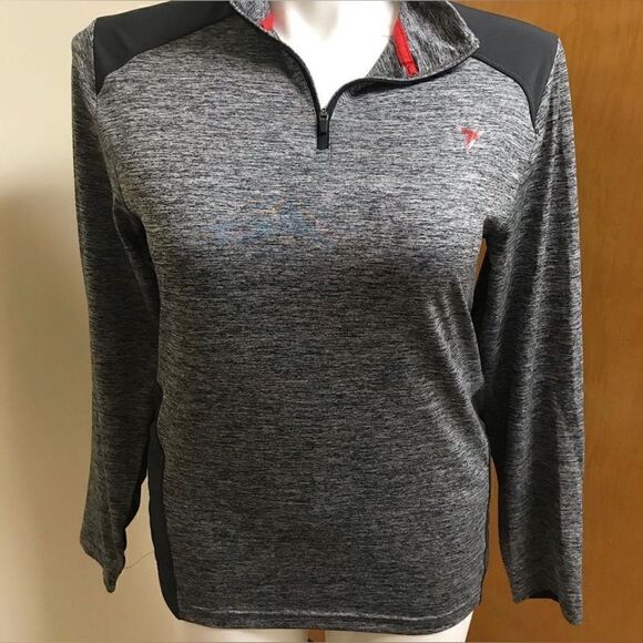 🔮 OLD NAVY | Grey Red 1/4 Zip Pull Over Size Medium - Picture 1 of 3